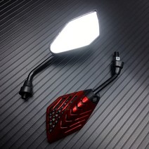 오토바이 쌍 10mm 범용 atv acessorios motocross 부품 흙 구덩이 자전거 오토바이 후면보기 거울 반전 전자 자전거, 빨간