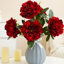 곰지홈 인테리어 성묘 조화꽃 모란, 레드2개