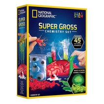 National Geographic 놀라운 화학 세트 15가지의 과학 실험 키트 화산 만들기 로켓 런처 탄산 반응 등 STEM 교육, Super Gross Science