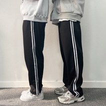 베럴댄나우 남녀공용 커플 와이드&조거 2TYPE 두줄라인 융기모 트레이닝 밴딩 팬츠