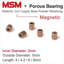 베어링샤프트 베어링 하우징10pcs MSM 2x5x 4/ 다공성 베어링 철 구리 기본 분말 야금 오일 부싱 미니 샤프, 04 2x5x8mm