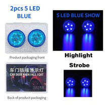 차선이탈경고장치 자동차용품2pcs LED 스트로브 램프 자동차 개방 도어 Anti-Collision 경고 빛 안전 플래, 02 2pcs(Blue)