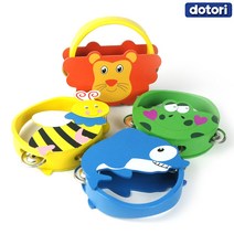 도토리무역 동물 원목탬버린 유아악기 악기놀이 쉐이커 딸랑이, 돌고래