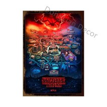 익명한 금속 주석 기호 빈티지 2022 새로운 TV 영화 시즌 4 인쇄 실크 장식 플라크 벽 예술 침실, 21 KK020-21_01 20x30CM