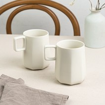 시라쿠스 네이처 프리즈 심플/모던 머그컵, 2P, 화이트(무광), 420ml