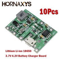 태양광 컨트롤러 10pcs 리튬 리튬 이온 배터리 충전기 보드 18650 3.7v 4.2v 배터리 충전기 보드 dc-dc 스텝 업 부스트 모듈 tp4056 diy 키트 181