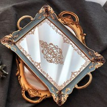 진심디자인 트리아농 빈티지 앤틱 미러 트레이, 다크블루