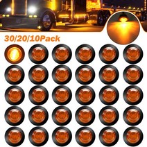보트트레일러 사이드 마커 라이트 클리어런스 34 인치 전방 후방 표시등 트럭 자동차 버스 트레일러 밴 캐러밴 보트 미등용, Amber+20PCS