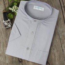 옴므오브제 반팔 일자 핏 차이나 와이셔츠 WR 1061