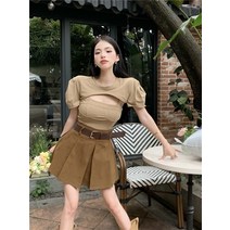 볼레로 부클 가디건 실제 샷 실제 가격 홍콩 스타일 슬림 짧은 캐미솔 중공 티셔츠 +