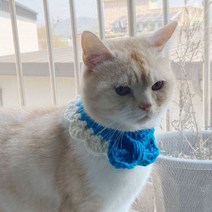 주썸 고양이 강아지 도톰리본케이프 핸드메이드 손뜨개, 노랑