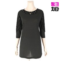 엄마옷 핑크치타 중년여성의류 할머니옷 땡땡이 랏셀 리본 라운드 7부