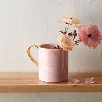 까사무띠 골드 24K 마블머그 10종 5color, 핑크 350ml