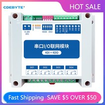 Modbus RTU 제어 I/O 네트워크 모듈 직렬 포트 RS485 인터페이스 4DI + 4DO CDEBYTE MA01-AXCX4040 레일 설치 8 ~ 28VDC IoT