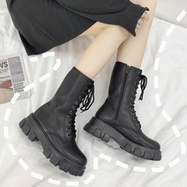 짜니 어글리 아웃솔 키높이 미들워커 레이스업워커 LU65 히든테엠