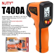 풍량계 풍속계 차압계 풍속 풍향 IR 레이저 온도 측정 건-50 ~ 380 °C 비접촉식 디지털 적외선 온도계 GM320 C/F 산업용 고온계, Adjust emissivity