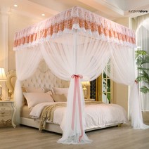 커튼 커텐 침대용커튼 모기장 캐노피커텐 공주풍 커튼침대 침대천장레이스 캐노피행거 캐노피용 북유럽풍 캐노피, 1.5m(5피트) 침대, E