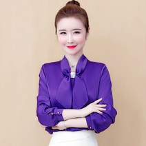 서양풍 모던 핫픽스 리본 블라우스 여 봄 루즈핏 날씬해 보이는 레깅스 서양풍상의녀