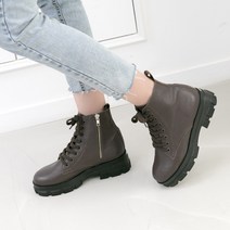 소가죽수제화 레이스업 워커힐 여성 앵글부츠 국내제작 발편한 5cm 8목끈 워커 앵글