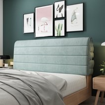 침대 프레임 헤드보드 편백나무 저상형 깔판 호텔형 침대헤드 제작 북유럽 등받이 플란넬, 폭150×높이60cm, 초록