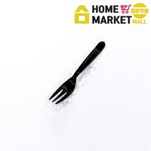 미니포크 개별포장 샐러드포크-블랙 12.5cm 400개/10줄 일회용미니포크 세발포크, 10개, 400개