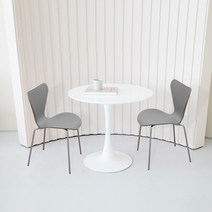 [리코베로] 파스텔 모던 심플 체어 식탁 카페 PVC 플라스틱 의자 2개 1세트, 그레이(2개 1세트)