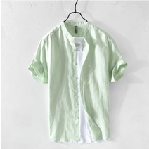 봄 남친룩 주말 남자 린넨셔츠 여행 차이나카라 반팔남방