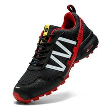 MTB크릿슈즈mtb 사이클링 신발 zapatillas ciclismo 남자 오토바이 신발 옥스포드 천 방수 자전거 신발 야외 하이킹 운동화 겨울, 블랙 레드, 오분의 사