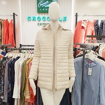 크로커다일레이디 올리비아하슬러 짱짱하게 잘 만들어진 가로 줄누빔 후드집업 패딩점퍼 뉴코아 인천점