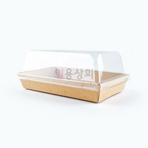 일용상회 종이용기 DRP 32호 직사각 500개 크라프트 샌드위치용기 종이트레이, 용기+뚜껑 세트