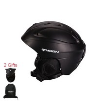 스키헬멧 스노우보드헬멧MOON PC + EPS 성인 키즈 스키 헬멧 남성 여성 스케이트 보드 야외 스노우 스포츠, 01 Matte black_03 l