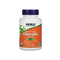 NOWFoods 나우푸드 오가닉 클로렐라 500mg 200정 엽록소 베타카로틴 혼합카로티노이드 비타민C 철 단백질 함유