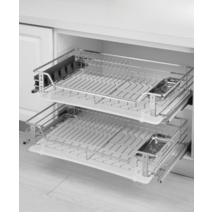 하부장슬라이딩선반 싱크대 레일 선반 언더 2단선반, 04. 이중 솔리드 원형강-700 캐비닛-찬장 내부 너