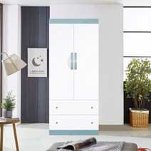 솜씨방가구 심플장롱 투서랍장, 블루화이트