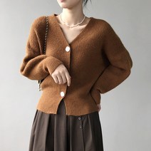 마이시즌 여성용 달콤 브이넥 니트 가디건