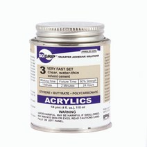 SCIGRIP 3 10799 Acrylic Solvent Cement Low-VOC Water-thin 1/4 Pint Can with Screw-on Cap Clear, 1