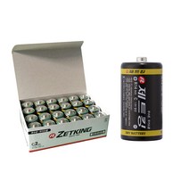 제트킹 망간 C형 건전지 R14 1.5V 24알 정박스 국내상표