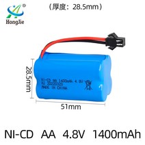 4.8V 1400mAh 니켈 카드뮴 배터리 팩 300배 AA5 충전식 원격 제어 장난감 배터리, SM 플러그(2+2 나란히)