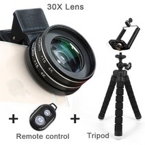 접사렌즈 어안렌즈 스마트폰 줌 망원 광각 렌즈 37mm 15x 매크로 4k hd 전문 사진 카메라 속눈썹 스마트폰 30x 매크로, 협력사, 30x 렌즈 세트 b
