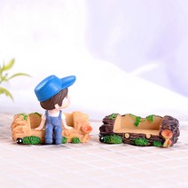 통나무 벤치 모형 테라리움 화분 DIY 만들기 재료 미니어처 피규어, 2어두운색 랜덤