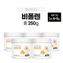 온가족 100% 순수 벌화분 물 꿀 에 타먹는 샐러드 토핑 달달한 비폴렌 결정 분말 가루 파우다 파우더 슈퍼푸드, 5BOX