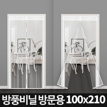 방풍비닐 현관문 방문 창문 방풍막 바람막이 커튼방한, 방풍비닐방문용 대형(100x210cm)
