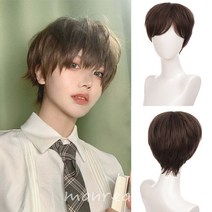 남자가발가격 남성가발 남자 헤어 중년 ilide-블랙 남성용 가발 숏 스트레이트 앞머리 12 인치 합성 남자, 한개옵션1, 14 P1B/30