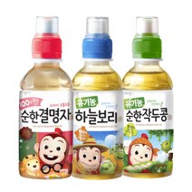 [웅진식품] 어린이 차음료 200ml x 20페트(유기농 하늘보리/유기농 작두콩차/순한 결, 선택1:유기농작두콩차10 / 선택2:유기농작두콩차10