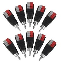 10 pcs rca 수 커넥터 cctv 보안 카메라 시스템용 av 나사 터미널 오디오 비디오 커넥터 어댑터에 포노 rca 수 플러그, 블랙 레드 그레이, 설명, 설명