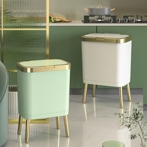 은상사 럭셔리골드 모던 원터치 인테리어 쓰레기통, 싱그러운연두색골드, 1개