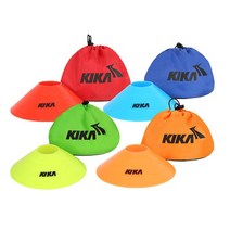 [키카] 접시콘 10개 가방세트 유연한 소재 시인성 좋은 칼라, 레드, 오렌지