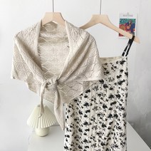 인플루언서 니트 숄녀에 봄가을 얇은 트렌디한 프리미엄 숄 삼각 숄 니트 머플러