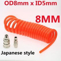 에어 공구 드릴 압축기 공기 호스 10mm 6M 9M 12M 고압 PU 튜브 파이프 가스 스프링 공압 나선형, 8mmx5mm Japan type+6 Meter
