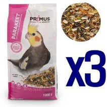 프리머스 중형 앵무새 모이1kg x3개